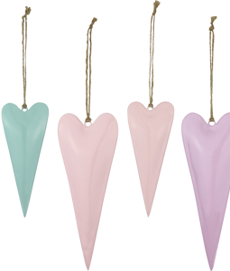 8307 PENDANTS MÉTAL COEURS 6P